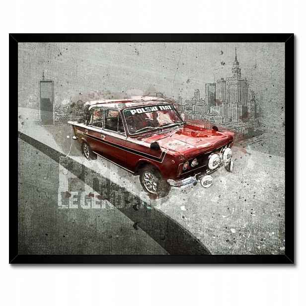 Plakáty v rámu 50x40 Červený Velký Fiat 125p