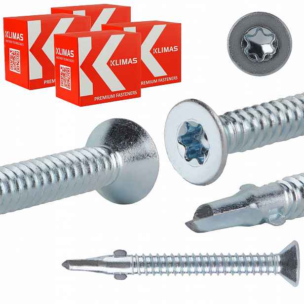 Samovrtné vruty ze dřeva do kovu 6,3x60 mm 800 ks Klimas Wsdst