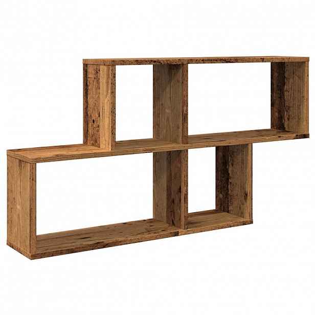 vidaXL Nástěnná police old wood 100 x 18 x 53 cm kompozitní dřevo
