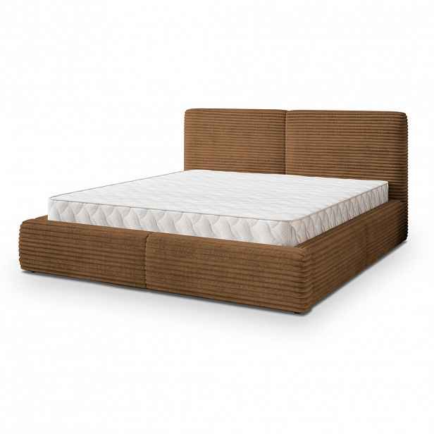 MASSENO ČALOUNĚNÁ Postel FELURO 200x200 cm Měděná