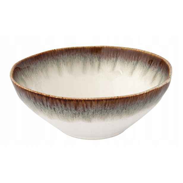 Miska miska salátová mísa 22 cm Boho retro krém hnědá bílá