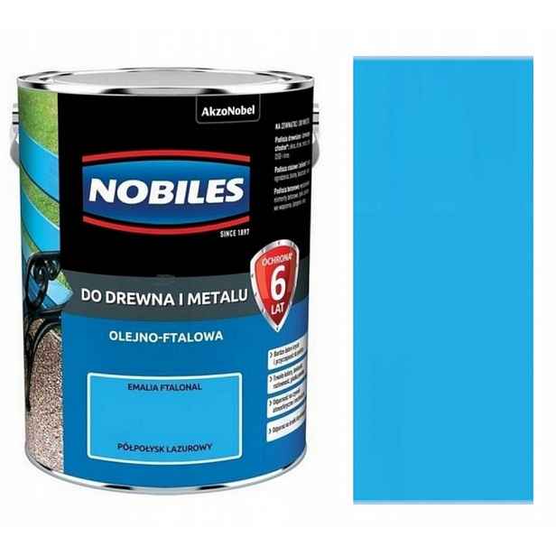Nobiles Ftalonal Barva Na Dřevo A Kov 5L Pololeská Azurová