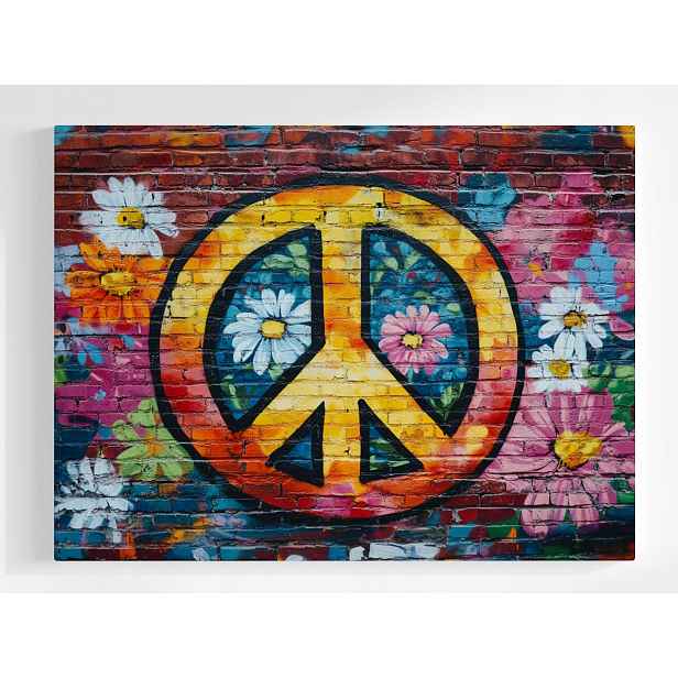 Plakát Barevná Pacyfa Mural Grafitti Stěna Mural 100x75