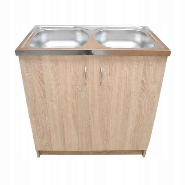 Kuchyňská skříňka pod dřez 80x46,5 cm stojící dub sonoma Solidní