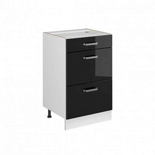 Vicco SPODNÍ SKŘÍŇKA KUCHYŇSKÉ LINKY R-Line, Černý vysoký lesk/Bílá, 50 cm bez pracovní desky