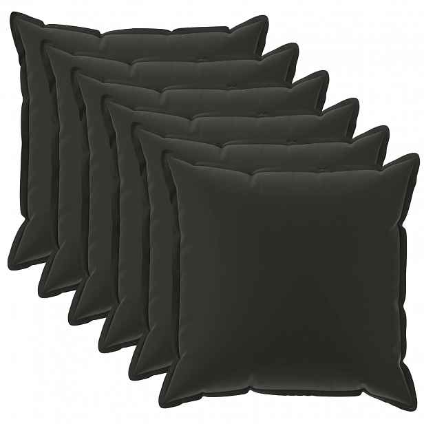 vidaXL Povlak na polštář 6 ks HOUTEN Černá 30 x 30 cm Polyester