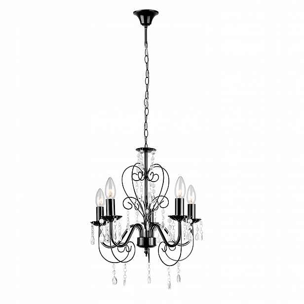 Glamour Lustr Do Pokoje Toolight Závěsné Stropní Svítidlo EBT010-5CP Černá