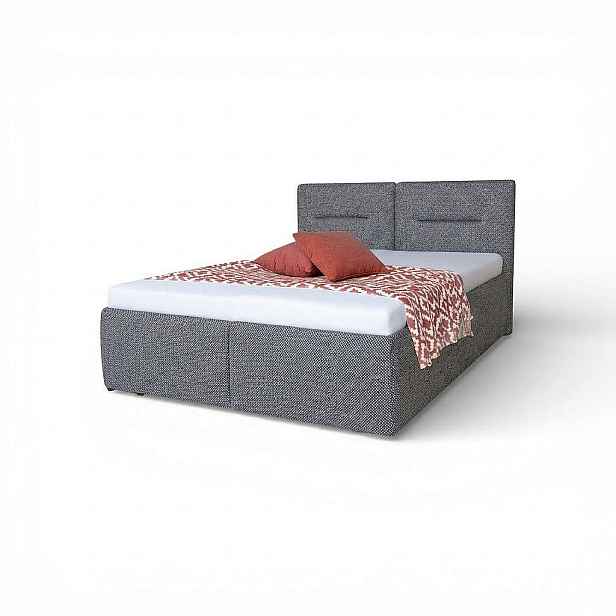 Kasvo postel INEZ 2 180 cm + plynové vzpěry PW 14 šedá