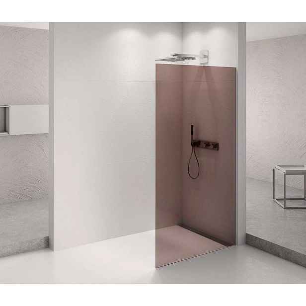 Polysan Architex - Sprchová stěna 146,2x210 cm, Antidrop, sklo Marron/chrom AXC150MR