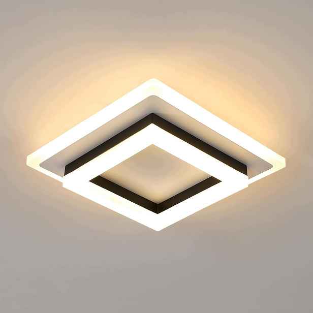 Stropní svítidlo Led Plafon bílá+černá čtvercové moderní do obývacího pokoje 3000K 24W