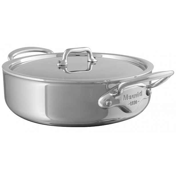 Mauviel M´Cook kastrol nízký s nerezovou poklicí, 28 cm 523029