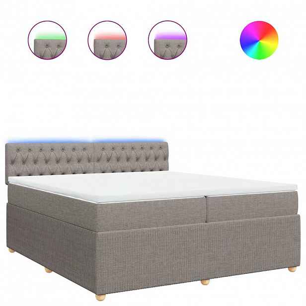 vidaXL Box spring postel s matrací taupe 200x200 cm textil