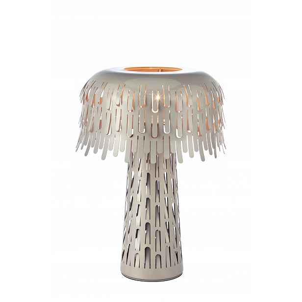 Designová stolní lampa, barva šedobéžová, tvar „houbiček“ Markslojd