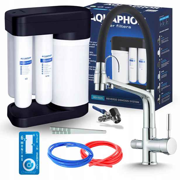 Kuchyňská Baterie S Výsuvným Výtokem Chrom A Filtrem Na Vodu Aquaphor Morion