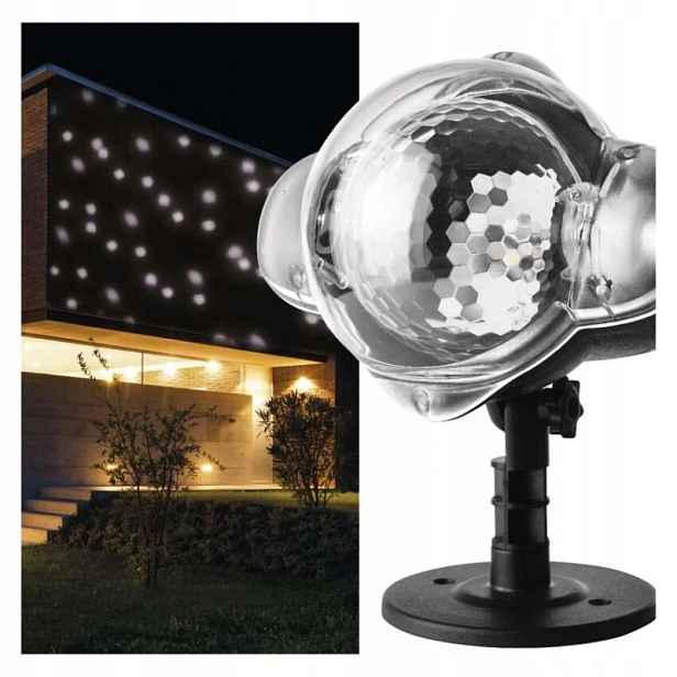 Led dekorativní projektor – padající vločky, venkovní i vnitřní, bílá