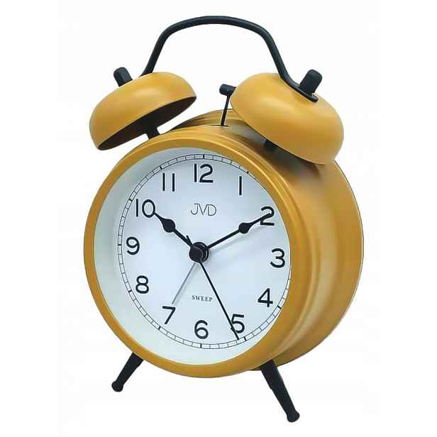 Velký Žlutý Matný Podsvícený Budík Retro Jvd J SRP2219.2 12,5x16,5 cm