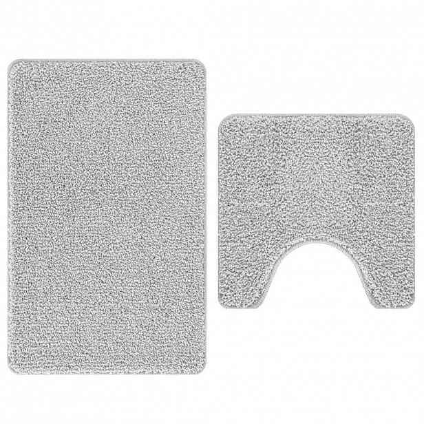 vidaXL Sada protiskluzových koupelnových rohoží 2 ks Šedá 50 x 50 cm