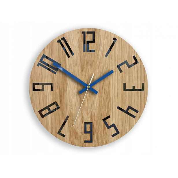 Dřevěné hodiny Dub Slim_Wood_Granát ModernClock