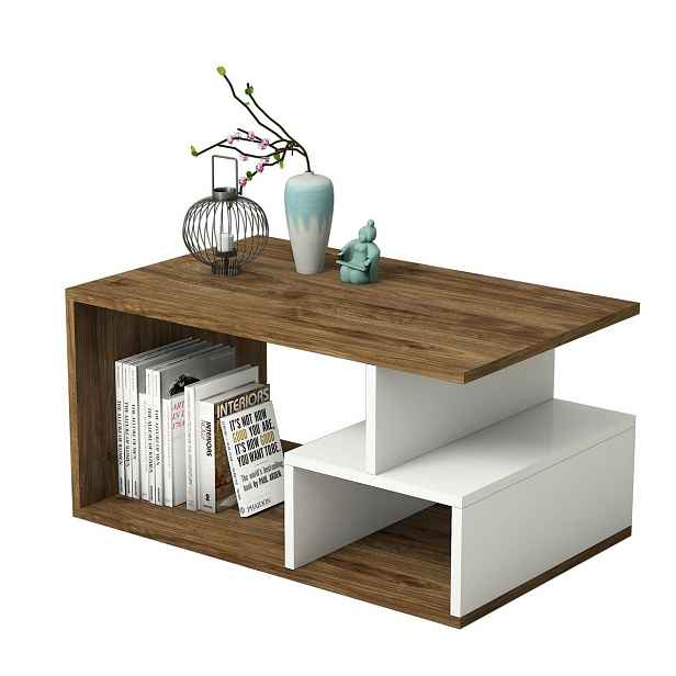 Konferenční stolek Arte White and Dark Walnut