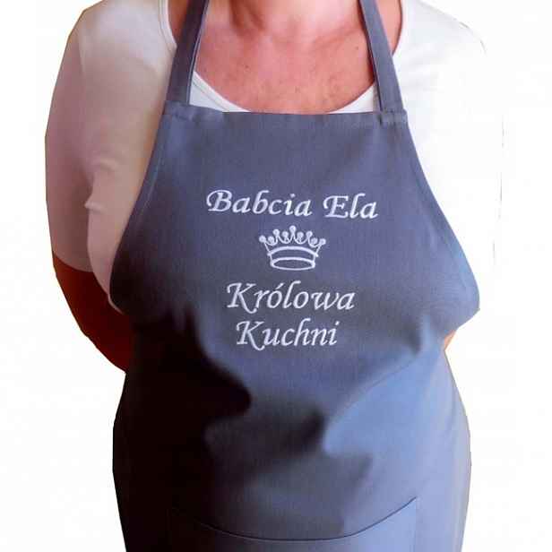 Kuchyňská zástěra s Výšivkou nápis jméno Dárek Den Babičky pro Dědečka