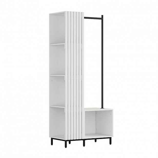 Vicco ŠATNÍ SKŘÍŇ Zinto Bílá 80 x 187 cm s 5 úložnými přihrádkami