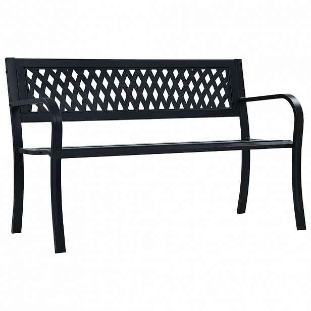 vidaXL Zahradní lavice 125 cm černá ocel