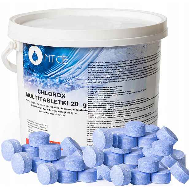 Chlor Blue Multi Chlorové tablety Chemie pro Bazén Jacuzzi Ntce Malé 20 g3 kg