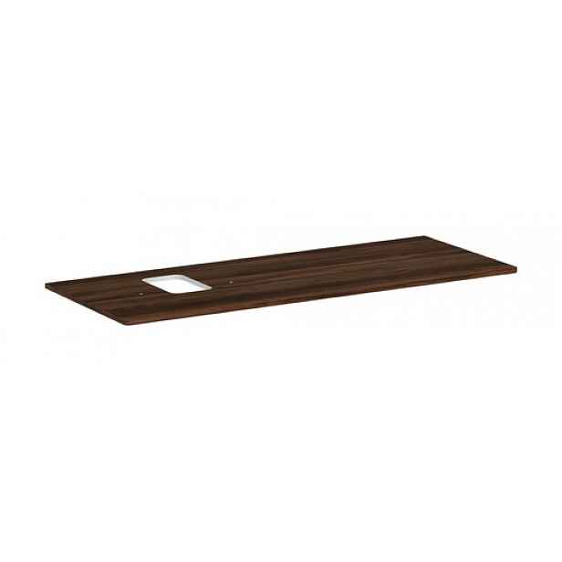 Deska pod umyvadlo Hansgrohe Xelu Q 136x1,6x55 cm tmavý ořech 54123630