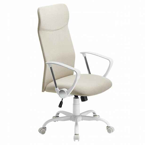 Kancelářská ergonomická otočná židle nastavitelná béžová 120 kg Songmics