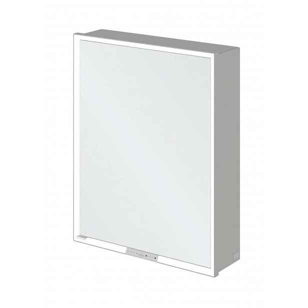 Villeroy & Boch My View+ - Zrcadlová skříňka s LED osvětlením 60x75x17 cm, 1 dvířka, panty vpravo, šedá A4816R00