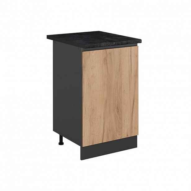 Vicco SPODNÍ SKŘÍŇKA KUCHYŇSKÉ LINKY R-Line, Zlatý mocný dub/Antracit, 50 cm pracovná doska antracitová