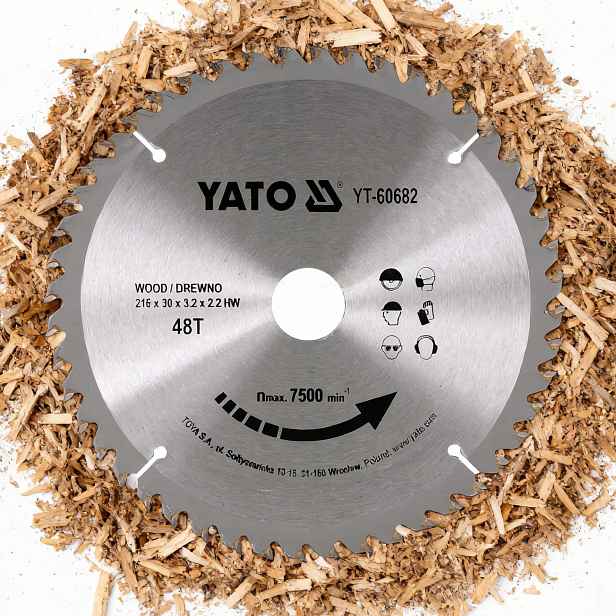 Vidiový Kotouč Na Dřevo 216X48TX30MM Yato YT-60682