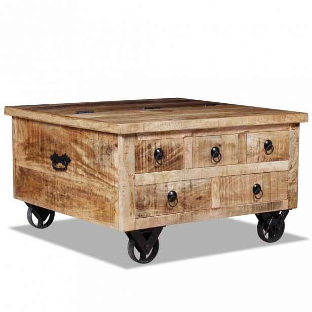 Konferenční stolek dřevo / kov Dekorhome Mangovníkové dřevo