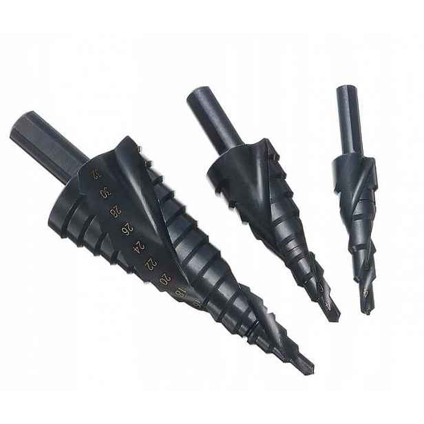 Stupňovité Vrtáky Vánoční Kuželové Vrtáky Z Oceli A Plechu, Sada 4-32 MM, 3 Ks