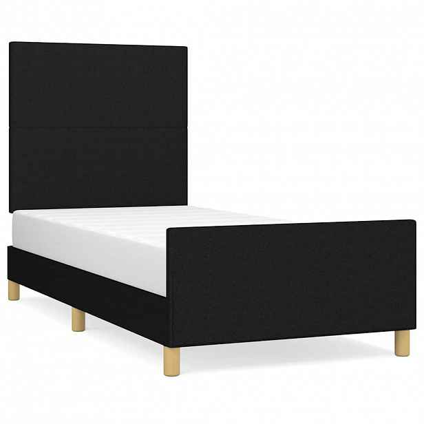 vidaXL Rám postele bez matrací černá 90x190 cm textil