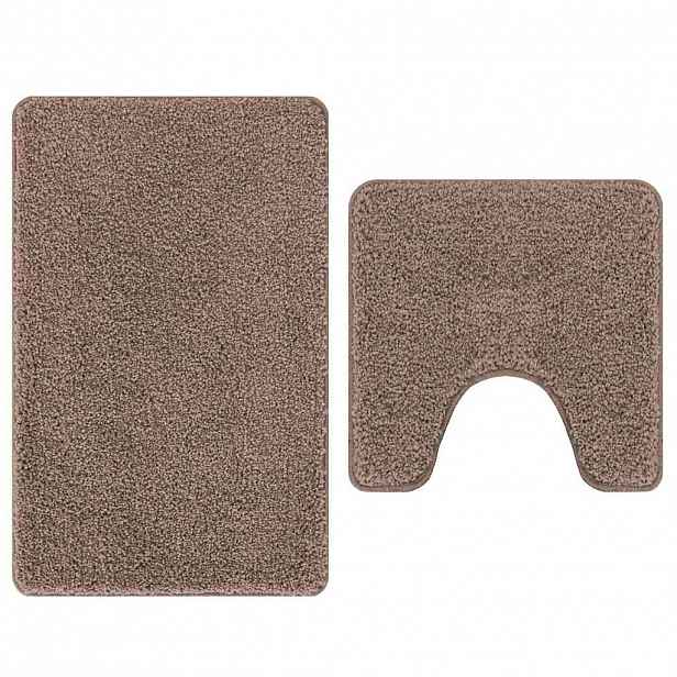 vidaXL Sada protiskluzových koupelnových rohoží 2 ks Hnědá 50 x 50 cm
