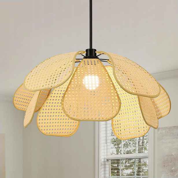 Závěsná lampa vintage vídeňská pletenina Abažur kwiiat 100 cm boho E27