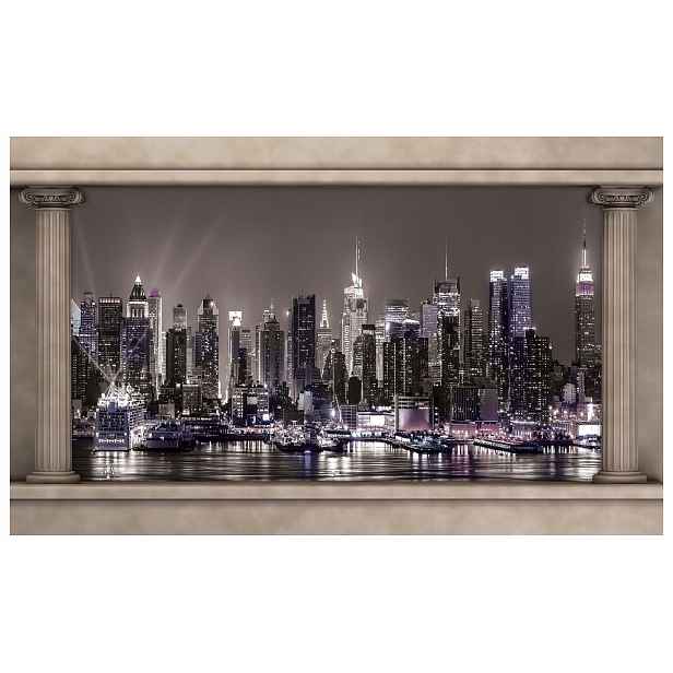 Fototapeta Noční New York – noční fototapeta Město v záři, odraz 416x254 lepidlo