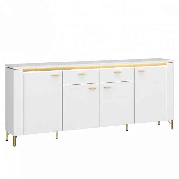 Komoda Lazio LAZK03 U008/U080 4D2S bílá/bílá alpský