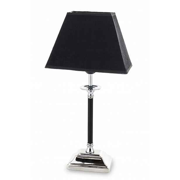 Stolní lampa, dekorace glamour, černá, s stínítkem, stříbrná, moderní lampa
