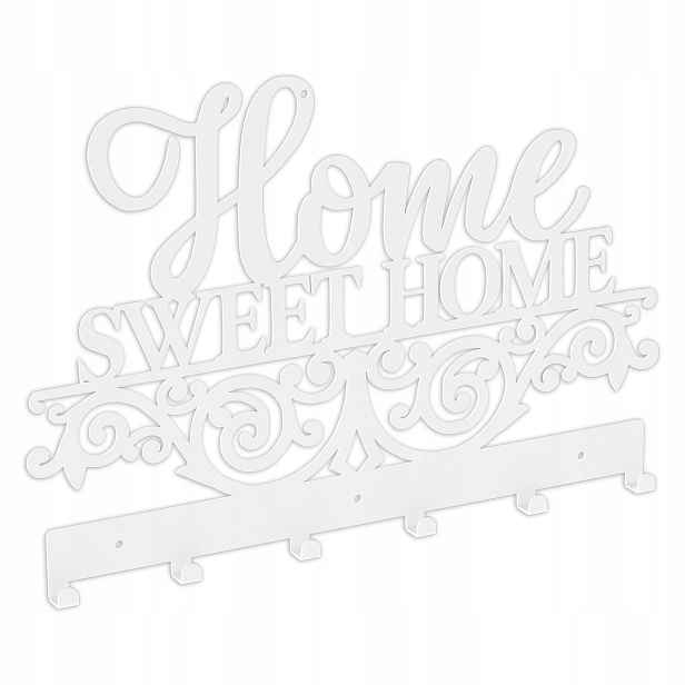 Věšák na oblečení Home Sweet Home bílý závěsný 17091