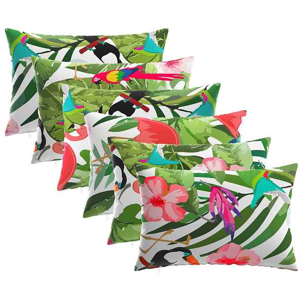 vidaXL Polštář 6 ks HEERLEN Vícebarevný 30 x 50 cm Polyester