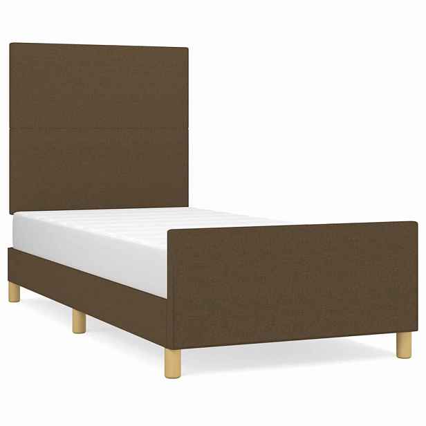vidaXL Rám postele bez matrace tmavě hnědá 90 x 190 cm textil