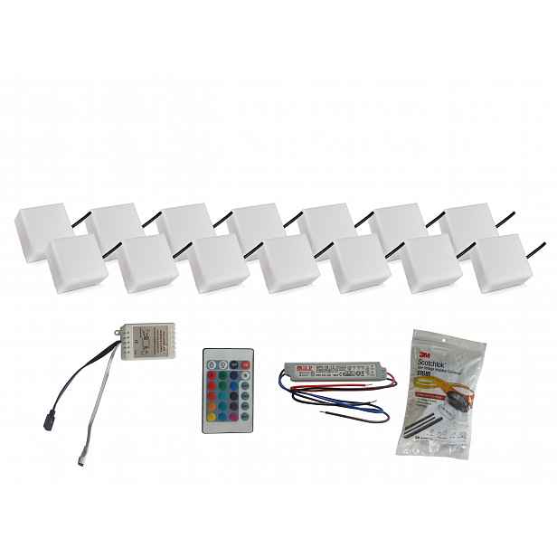 14 x Led svítící dlažební kostka 10X10 Holland Rgb