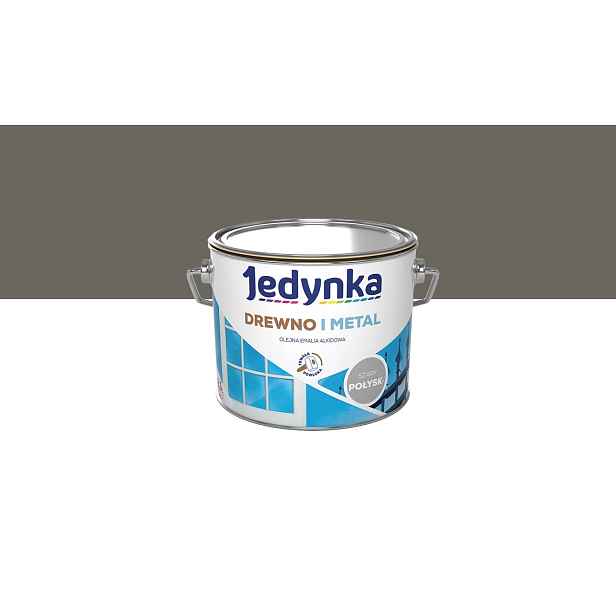 Jednička Olejová alkydová smaltovaná hmota na dřevo a kov, leskle šedá 2,5L
