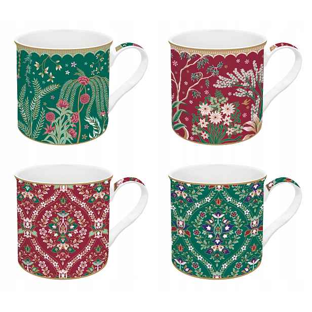 Kpl 4 x porcelánový hrnek sada 4 hrnků 300 ml