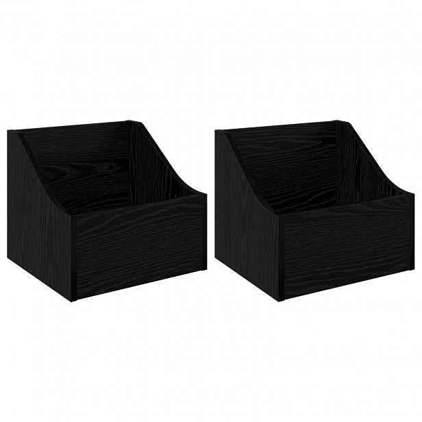 vidaXL Krabice na LP desky 2 ks Černý dub 37 x 33 x 32 cm
