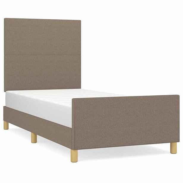 vidaXL Rám postele bez matrací taupe 90x190 cm textil