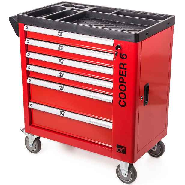 Vozík dílenský G21 Cooper 6 červený
