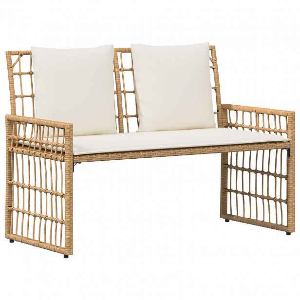 vidaXL Venkovní lavice 2 -Seater 116 x 55 x 82 cm Ocel a polyratan